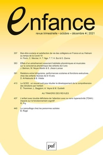 Emprunter Enfance 2021, n.73(4) livre