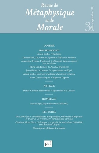 Emprunter Revue de métaphysique et de morale 2021-3. Léon Brunschvicg livre