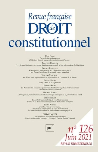 Emprunter Revue française de Droit constitutionnel N° 126, mai 2021 livre