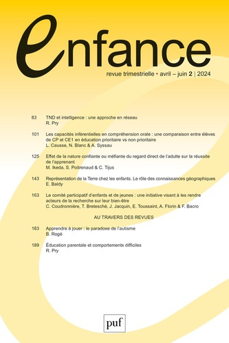 Emprunter Enfance Volume 76 N°2, avril-juin 2024 livre