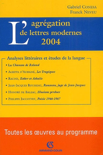 Emprunter L'AGREGATION DE LETTRES MODERNES 2004 livre