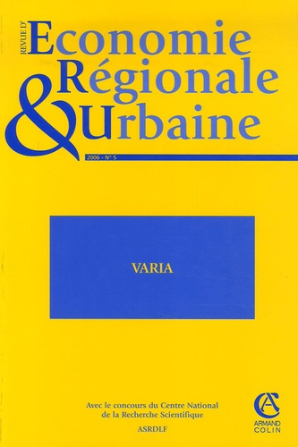 Emprunter Revue d'économie régionale et urbaine N° 5, 2006 livre