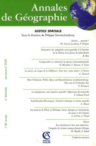 Emprunter Annales de Géographie N° 665-666, Janvier-avril 2009 : Justice spatiale livre