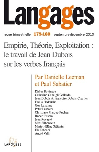 Emprunter Langages N° 179-180, Septembre-décembre 2010 : Empirie, théorie, exploitation : le travail de Jean D livre