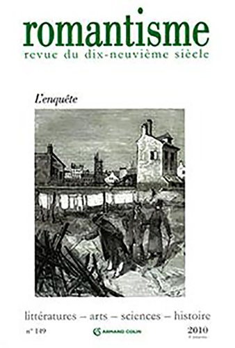 Emprunter Romantisme N° 149, 3e trimestre : L'enquête livre