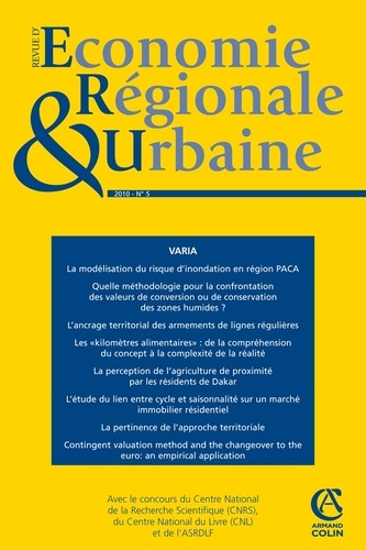 Emprunter Revue d'économie régionale et urbaine N° 5, 2010 livre