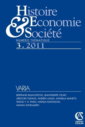 Emprunter Histoire Economie & Société N° 3, Septembre 2011 : Varia livre