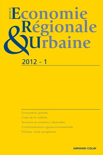 Emprunter Revue d'économie régionale et urbaine N° 1, 2012 livre