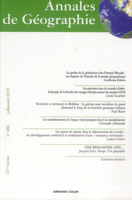 Emprunter Annales de Géographie N° 686, juillet-août 2012 livre