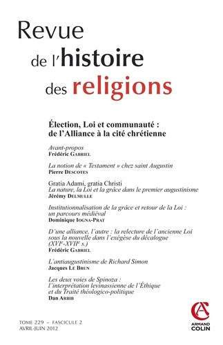 Emprunter Revue de l'histoire des religions Tome 229 N° 2, Avril-juin 2012 : Election livre