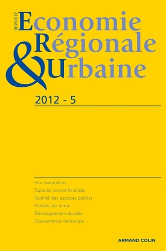 Emprunter Revue d'économie régionale et urbaine N° 5/2012 livre