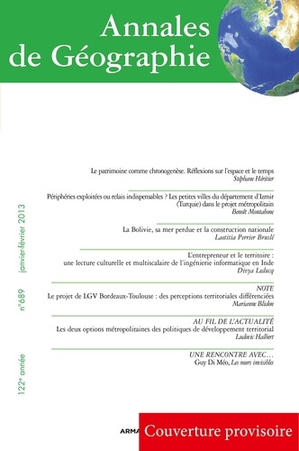 Emprunter Annales de Géographie N° 689, janvier-février 2013 livre