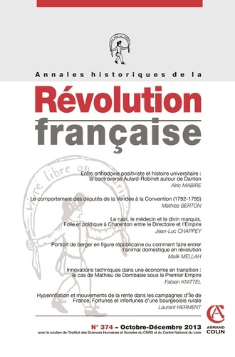 Emprunter Annales historiques de la révolution française n 374 (4/2013) livre