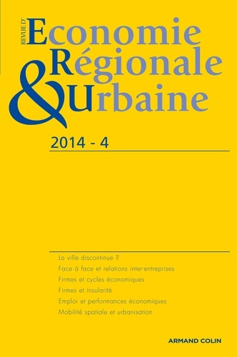 Emprunter Revue d'économie régionale et urbaine N° 4-2014 livre
