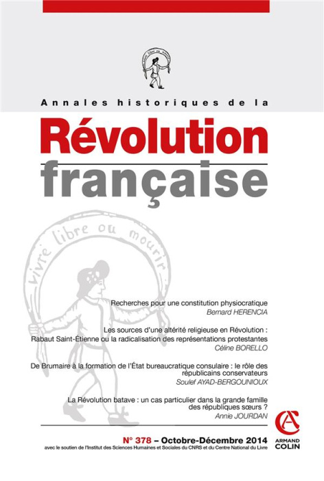 Emprunter Annales historiques de la Révolution française N° 378, Octobre-décembre 2014 livre