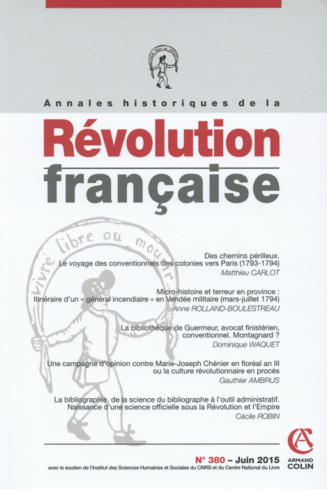Emprunter Annales historiques de la Révolution française N° 380, Juin 2015 livre