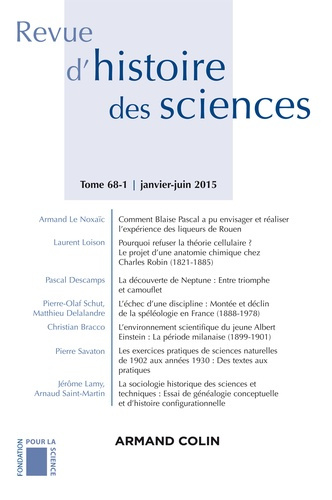 Emprunter Revue d'histoire des sciences N° 68-1, Janvier-juin 2015 livre