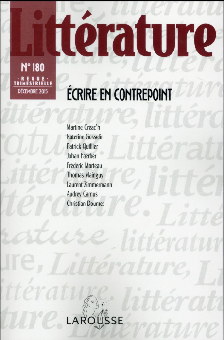 Emprunter Littérature N°180 4/2015 livre