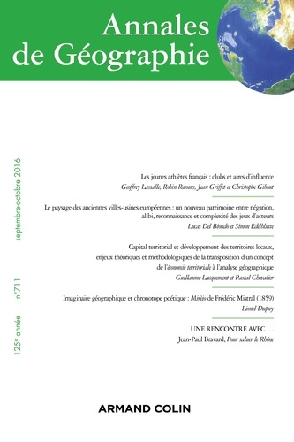 Emprunter Annales de Géographie N° 711 5/2016 livre