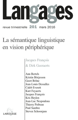 Emprunter Langages N° 201, mars 2016 : La sémantique linguistique en vision périphérique livre