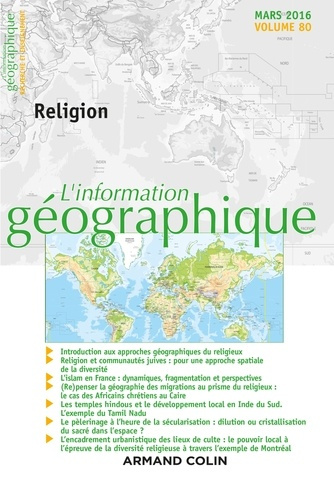 Emprunter L'information géographique N° 80, mars 2016 : Religion livre