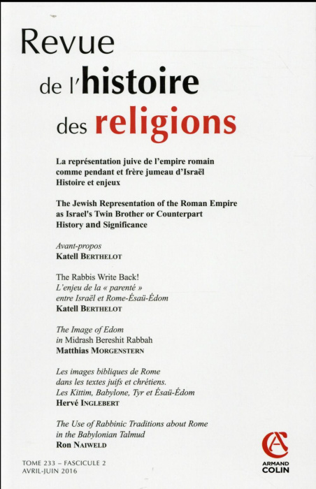 Emprunter Revue de l'histoire des religions N° 2/2016 livre