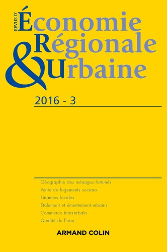 Emprunter Revue d'économie régionale et urbaine N° 3/2016 livre