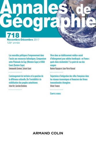 Emprunter Annales de Géographie N° 718, novembre-décembre 2017 livre