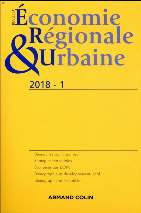 Emprunter Revue d'économie régionale et urbaine N° 1/2018 livre
