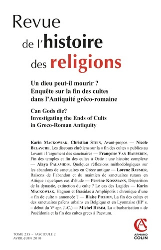 Emprunter Revue de l'histoire des religions Tome 235 N° 2, avril-juin 2018 : Un dieu peut-il mourir ? Enquête livre