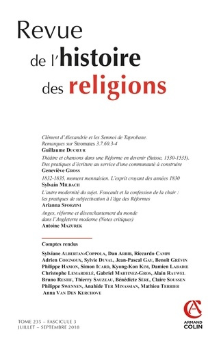 Emprunter Revue de l'histoire des religions N° 3, septembre 2018 livre