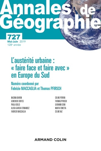 Emprunter Annales de géographie - N°727 3 2019 L'austérité urbaine : « faire face et faire avec » en Europe du livre