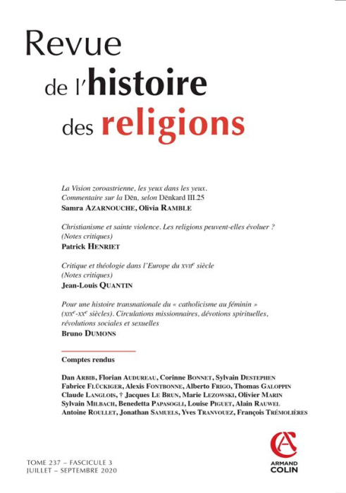 Emprunter Revue de l'histoire des religions Tome 237 N° 3, juillet-septembre 2020 livre