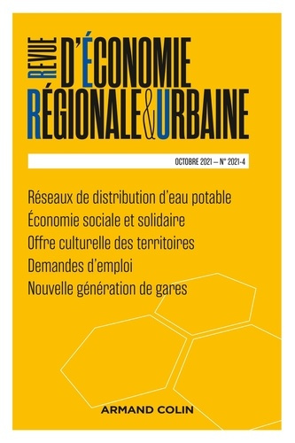 Emprunter Revue d'économie régionale et urbaine N° 4, octobre 2021 : Varia livre