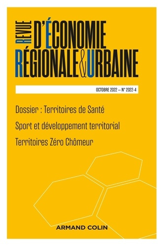 Emprunter Revue d'économie régionale et urbaine N° 4, octobre 2022 : Territoires de santé livre