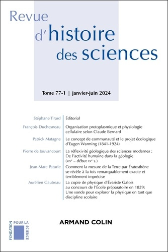 Emprunter Revue d'histoire des sciences N° 77-1, janvier-juin 2024 livre