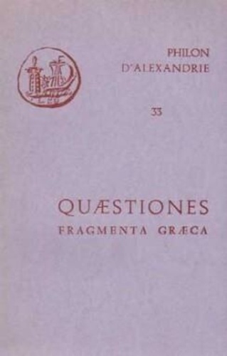 Emprunter Quaestiones in Genesim et in Exodum, Fragmenta Graeca livre