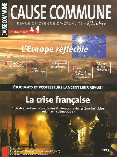 Emprunter Cause commune N° 1, Printemps 2007 : L'Europe réfléchie livre