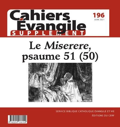 Emprunter Supplément aux Cahiers Evangile N° 196, juin 2021 : Le Miserere, psaume 51 (50) livre