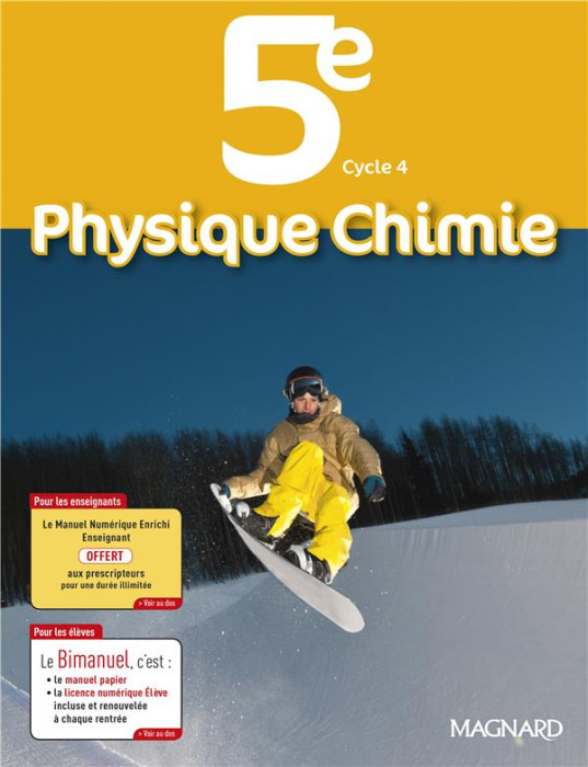 Emprunter Physique chimie 5e. Bimanuel, Edition 2017 livre