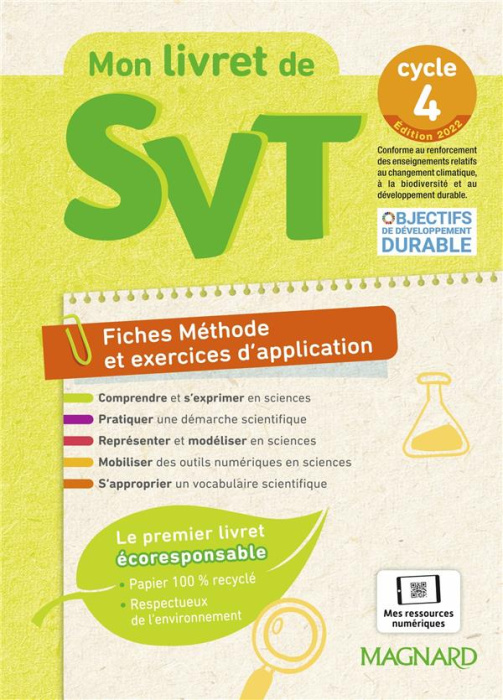 Emprunter Mon livret de SVT Cycle 4. Fiches méthode et exercices d'application, Edition 2022 livre