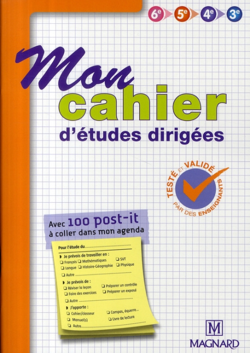 Emprunter Mon cahier d'études dirigées livre