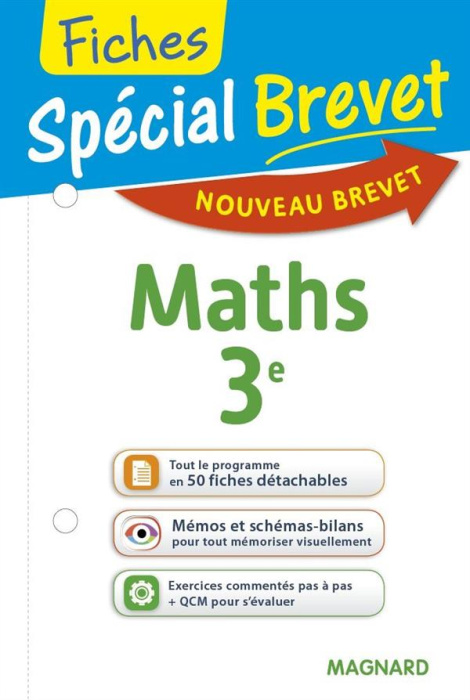 Emprunter SPECIAL BREVET FICHES MATHS 3E - TOUT LE PROGRAMME EN 50 FICHES, MEMOS, SCHEMAS-BILANS, EXERCICES ET livre