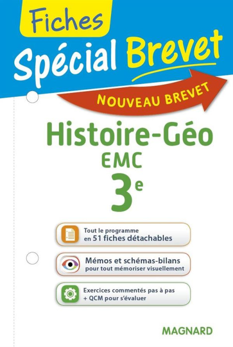 Emprunter SPECIAL BREVET FICHES HISTOIRE-GEOGRAPHIE-EMC 3E - TOUT LE PROGRAMME EN 51 FICHES, MEMOS, SCHEMAS-BI livre