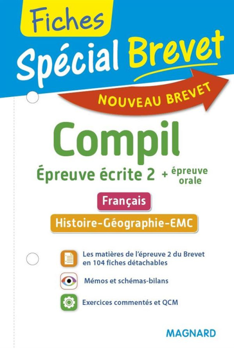 Emprunter SPECIAL BREVET COMPIL DE FICHES EPREUVE ECRITE 2 - FRANCAIS, HGEMC EPREUVE ORALE 3E livre