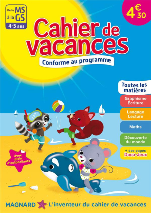 Emprunter Cahier de vacances De la MS à la GS. 4-5 ans livre