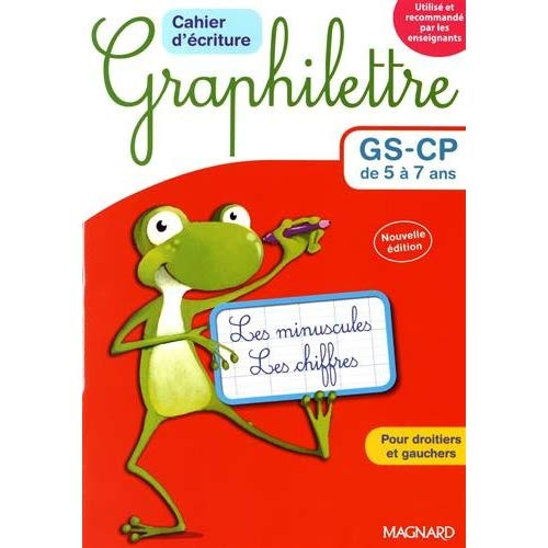 Emprunter Cahier d'écriture Graphilettre GS-CP de 5 à 7 ans. Les minuscules et les chiffres, 4 exemplaires 1 livre