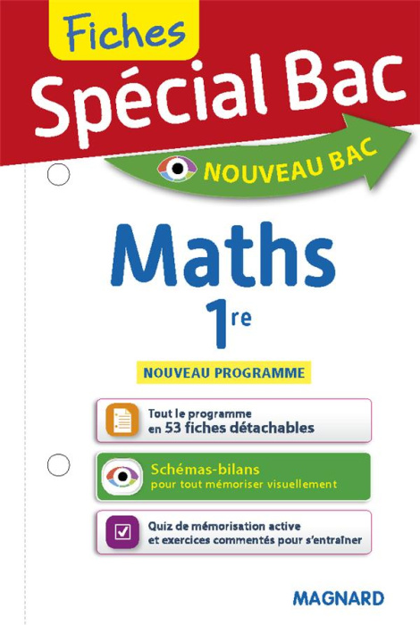 Emprunter SPECIAL BAC FICHES MATHS 1RE - TOUT LE PROGRAMME EN 53 FICHES, MEMOS, SCHEMAS-BILANS, EXERCICES ET Q livre