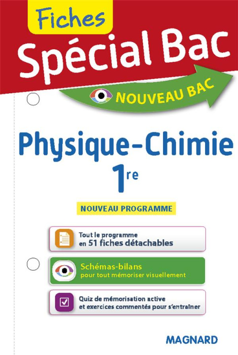 Emprunter SPECIAL BAC FICHES PHYSIQUE-CHIMIE 1RE - TOUT LE PROGRAMME EN 51 FICHES, MEMOS, SCHEMAS-BILANS, EXER livre