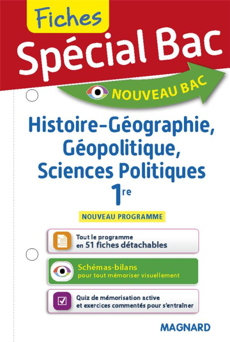 Emprunter SPECIAL BAC FICHES HISTOIRE-GEO, GEOPOLITIQUE, SCIENCES PO 1RE - TOUT LE PROGRAMME EN 157 FICHES, ME livre
